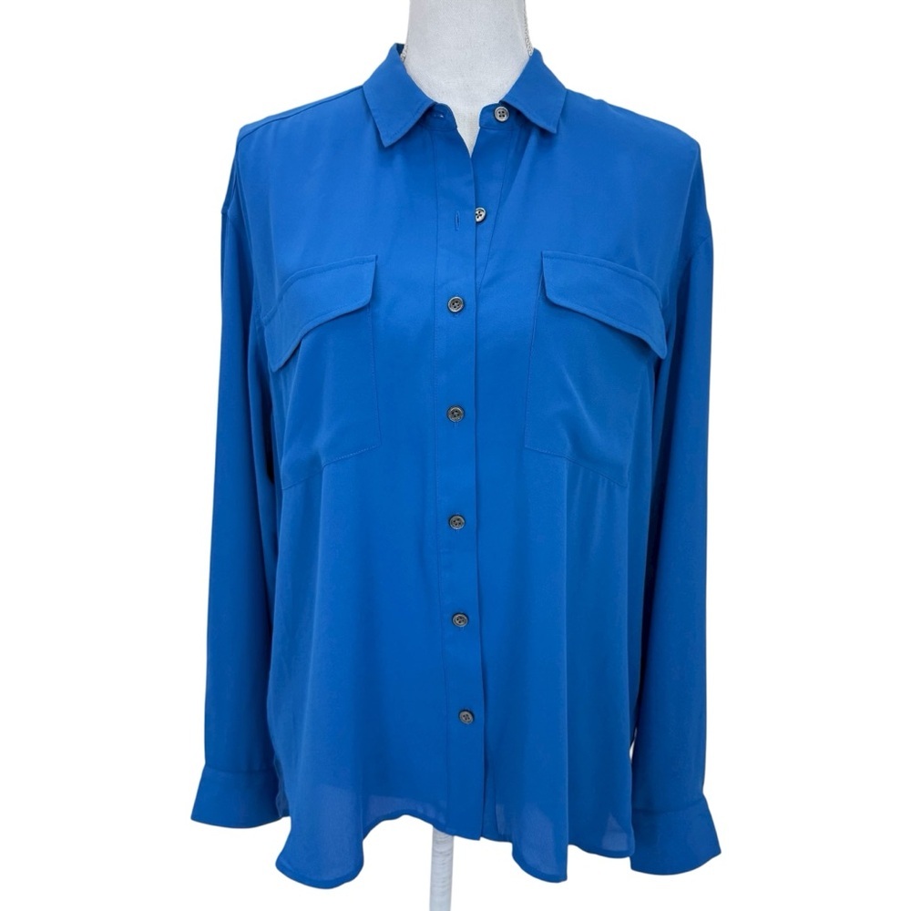 ATM Anthony Thomas Melillo Blouse Top Medium Blue